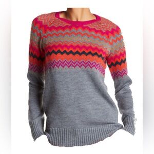 Trina Turk EUC Olympia merino wool sweater in hot spark Size M